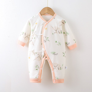 เสื้อผ้าเด็กแรกเกิดใส่ได้ทั้งชายและหญิงเสื้อผ้าลำลองผ้าฝ้ายบางๆมีกระดุมคล้ายกับ100% ผูกผีเสื้อไร้รอยต่อฤดูใบไม้ร่วงฤดู<span class=keywords><strong>หนาว</strong></span> - Product Image 6