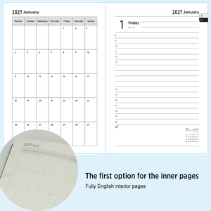 Agendas de Lujo 2027, Tamaño A5, Diario Personalizado con Cubierta de PU con Rayas Verticales, Bolsillos Ocultos Multicapa, para Regalo Empresarial - Product Image 5