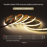 Bande LED COB ultra-dense 480 LED/m, enroulable, DC12V DC24V, PCB 8mm, flexible, sans points, blanc, éclairage parfait