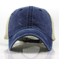 Gorra de Camionero Unisex de Buena Calidad, Color Naranja, 6 Paneles, Estilo Vintage Lavado, 100% Algodón, Parte Trasera de Malla