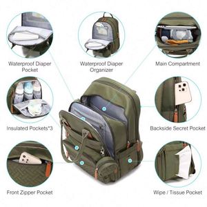 Muestra gratuita de mochila multifuncional para viajes al aire libre, bolsa de pañales para bebé, mochila grande para mamá con cuna plegable para bebé - Product Image 3