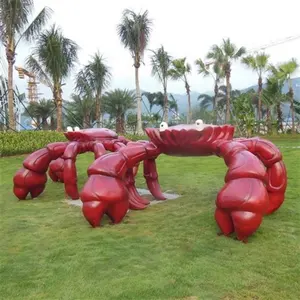 Customize Outdoor Decoration Marine Animal Fiberglass Sculpture Life Size Crab Sculpture Restaurant Shopping Display For Decor