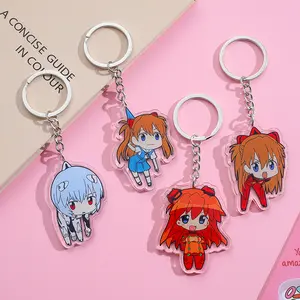 Plastic Key Chains Custom Logo Epoxy Cute Anime Acrylic Keychain For Gifts