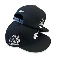 Casquettes Snapback de baseball OEM ODM avec logo personnalisé, noires, structurées, 6 panneaux, pour hommes, Gorras, casquettes Snapback brodées