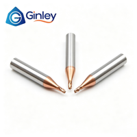 Endmill Karbida Padat Berlapis TiN Presisi 4 Flute 3 Flute D1.9 2.0*40mm Shank 6mm CNC Key Duplicator untuk Xhorse Cgdi 2m2 Tank