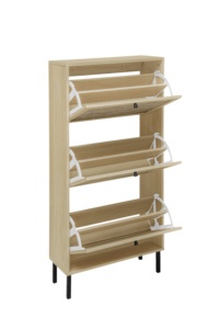 Sunrise moderno Free Standing 3-Tier scarpiera <span class=keywords><strong>in</strong></span> Rattan naturale armadietto 3 cassetti <span class=keywords><strong>in</strong></span> <span class=keywords><strong>legno</strong></span> ingresso tacchi pantofole sala - Product Image 3