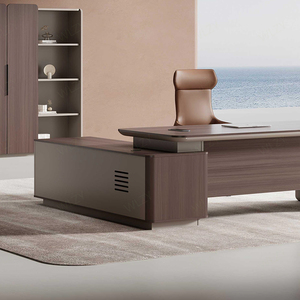 Bureau de direction moderne en forme de L, poste de travail de luxe pour PDG, directeur, table de travail pour bureau, mobilier design - Product Image 5