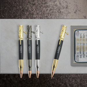 JH Creative Design Bullet Shaped Bolt Action Tactical Ballpoint Pen with Black <b>Ink</b> Metal Luxury Gun Design Clip - Product Image 3