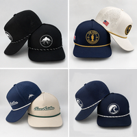 Casquette Snapback 5 Panneaux Imperméable Découpée au Laser, Visière Courbée, Logo Personnalisé en Caoutchouc, Chapeau de Golf Unisexe, Vente en Gros OEM