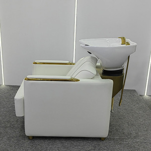 <span class=keywords><strong>2025</strong></span> xu hướng sang trọng vàng trắng tiệm hớt tóc đồ nội thất trị liệu đầu Spa rửa ghế ngả hiện đại Salon dầu gội đầu Ghế giường - Product Image 4