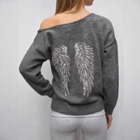 Nouveauté Ensemble de sweat-shirt à imprimé ailes brillantes à paillettes 2 pièces Tenue de sport décontractée pour hommes et femmes