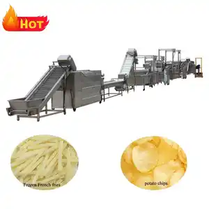 Doğrudan satış tam otomatik dondurulmuş patates kızartması çip üretim hattı endüstriyel cips yapma makinesi