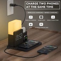 Bestseller Produkte Großhandel benutzer definierte LED digitale Wecker 3 in 1 schnelle drahtlose Ladegerät Handy Ladegerät Licht