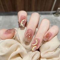 Uñas Postizas Removibles de Alta Gama con Diamantes Morados en Degradado y Flores con Pedrería, Exquisitas y Elegantes