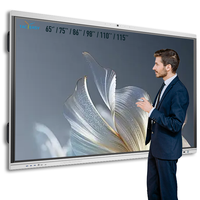 Tableau Blanc Interactif Intelligent IA 65/75/86 Pouces pour l'Éducation avec Caméra IA, Écran Tactile et Wi-Fi Android 15 Project