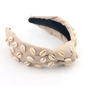 ربطات شعر صيفية جديدة برمال بنية فاتحة قماش قماشية علوي عقدة إكسسوارات شاطيء ربطات رأس مخصصة للفتيات - Product Image 2