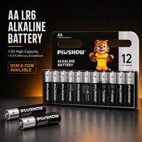 Baterai Alkaline OEM AA LR6 MN1500 1.5V 0.0% Merkuri Kapasitas Tinggi Kemasan Blister untuk Remote Control, Mainan, dan Radio