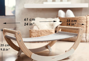 Nuevo Diseño 2025: Cama Colgante de Lino Sólido y Madera para Gatos, Asiento de Descanso Tipo Luna, Hamaca Transpirable para Todas las Estaciones, Mueble para Gatos, Regalo - Product Image 2