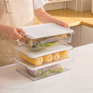 Food Storage <b>Containers</b> Rectangle Clip On Lid Airtight For Kitchen Fruits Vegetables Meat Frozen Food - Product Image 2