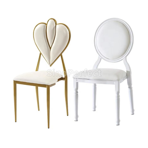 High Quality White Gold Metal Iron Frame White Round Back Wedding <b>Chair</b> Round Back Banquet <b>Dining</b> <b>Chairs</b> - Product Image 1