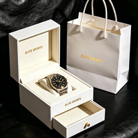 Boîte rigide de luxe pour montre, collier, bague, boîte magnétique avec sac cadeau, logo personnalisé pour l'emballage de parfum avec sac cadeau en ensemble