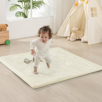 Tapis de sol lavables en velours corail pour enfants, tapis de jeu premium pour bébé, tapis tatami épais avec rembourrage en mousse à mémoire de forme, tapis de sécurité pour enfants