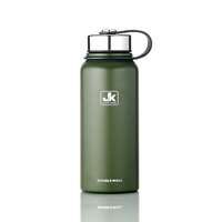 Bouteille d'eau isotherme portable classique en acier inoxydable à double paroi, avec poignée, 610/800/1100/1500ML, pour eau bouillante