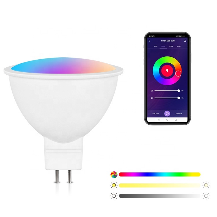 Tuya Wifi Alexa Voice Control LED Bulb MR16 GU5.3 RGBCW 16 Million Color Changeable For Spotlight Downlight Ceiling Light