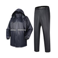 Vêtements de pluie personnalisés Poncho imperméable en nylon pour adultes pour la randonnée Combinaison de travail coupe-vent avec bande réfléchissante