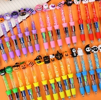Stylo Gel Cartoon Halloween Quatre Couleurs Mignon Créatif Multicolore Stylo Bille Coloré à Bouton Poussoir pour Étudiant Pointe en Plastique 1.0mm