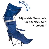 Chaise pliante portable d'extérieur, chaise de plage de loisirs, fauteuil simple en Oxford 600D, chaise pliante en métal avec auvent