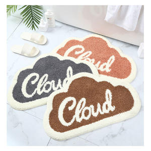 Tapis de bain modernes écologiques effet nuage, faits main, jacquard brodé, en polyester lavable, pour la maison et l'hôtel, tuftés, élégants, pour la décoration de salle de bain - Product Image 1
