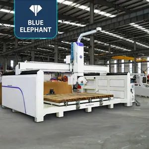 آلة قطع المنشار الحجري Blue Elephant ذات 5 محاور CNC للقطع حسب الطلب، لقطع البلاط والرخام والجرانيت بمعدل 45 درجة