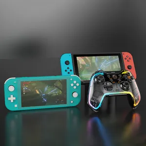 Manette de jeu filaire pour Switch, PS4, PS3, Console de jeu, lampe RGB, contrôleur de jeu sans fil, Joystick pour TV, PC, Windows, IOS, Android