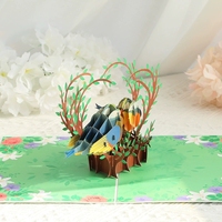 Carte de découpe laser oiseau d'amour créatif pour la Saint-Valentin Carte cadeau de gratitude