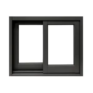 Factory outlet aluminum sliding window frame exterior black patio garden large double glazed soundproof thermal break windows