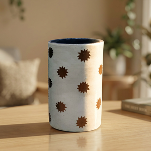 Support de bougie rond en métal blanc, fait main, motif floral en relief, décoration de maison et de jardin du Jammu et du Cachemire, Noël - Product Image 3