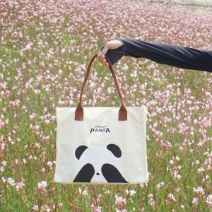 Ladies High Quality <b>Canvas</b> Tote <b>Bag</b> <b>Large</b> Fashionable Better Brand <b>Bag</b> for Women with Panda Pattern - Product Image 1