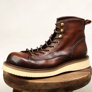 Mocasines de Hombre de Alta Gama, Hechos a Mano en Cuero Vacuno Europeo Repujado, con Parches, Punta Cuadrada y Cierre de Cordones - Product Image 1