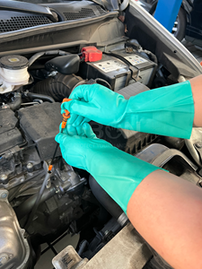 Gants en <span class=keywords><strong>latex</strong></span> vert long brassard personnalisé résistant aux produits chimiques caoutchouc sécurité robuste nitrile travail - Product Image 6