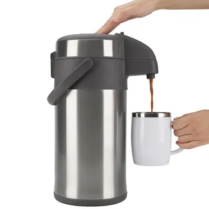 Airpot กาใส่กาแฟเก็บอุณหภูมิ3000/4000มล.,ขวดใส่กาแฟสแตนเลสหุ้มฉนวนพร้อมปั๊มสำหรับเก็บกาแฟร้อนและชา