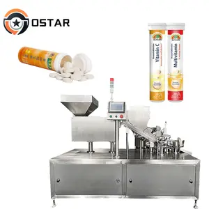 Directamente de fábrica, máquina empacadora de llenado de botellas de tubo de tableta probiótica masticable multivitamínica para dulces de café