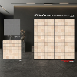 กระเบื้องปูพื้นลายปั๊มนูน ขนาด 16x16 นิ้ว (40x40 ซม.) หนา 9-12 มม. ผิวด้านเคลือบแบบ Rustic สำหรับพื้นที่จอดรถ ป้องกันการลื่น เหมาะสำหรับพื้นที่ภายนอก - Product Image 3