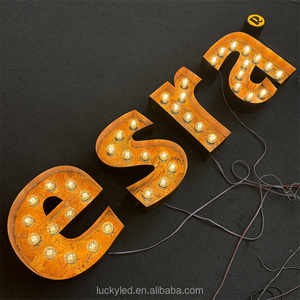 Lampadina in materiale di vetro con lettere luminose 3D per interni all'aperto <span class=keywords><strong>Vintage</strong></span> negozio arrugginito ufficio caffetteria - Product Image 2