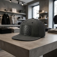 Gorra de Béisbol de Visera Plana Gris Oscuro, Gorra Snapback de 6 Paneles, Corona Estructurada, Unisex, Informal, Deportiva