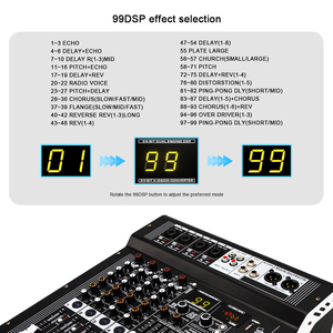 Konsol Mixer Audio Kontroler <span class=keywords><strong>DJ</strong></span> 4 Saluran NX4P dengan Bodi Logam Profesional, 99 Efek DSP untuk Penggunaan Panggung dan Gereja - Product Image 5