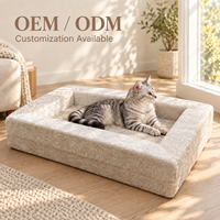 Lit pour animaux de compagnie minimaliste italien en velours chenille, mousse de 16 cm, canapé-lit de luxe personnalisé pour animaux de compagnie, lit pour chien