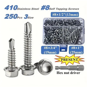 Stainless Steel Hexagon Head Tapping Screws 250pcs Metric Class 12.9 For Metal <b>Fastening</b> - Product Image 4