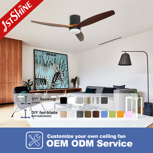 1stshine Quạt trần 52 inch tự nhiên rắn gỗ trang trí BLDC tiết kiệm năng lượng LED quạt trần với ánh sáng - Product Image 4