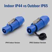 Connecteur d'alimentation étanche à montage sur panneau 3 broches 20A 500V IP65, prise mâle et prise femelle pour système d'éclairage